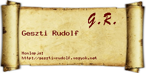 Geszti Rudolf névjegykártya